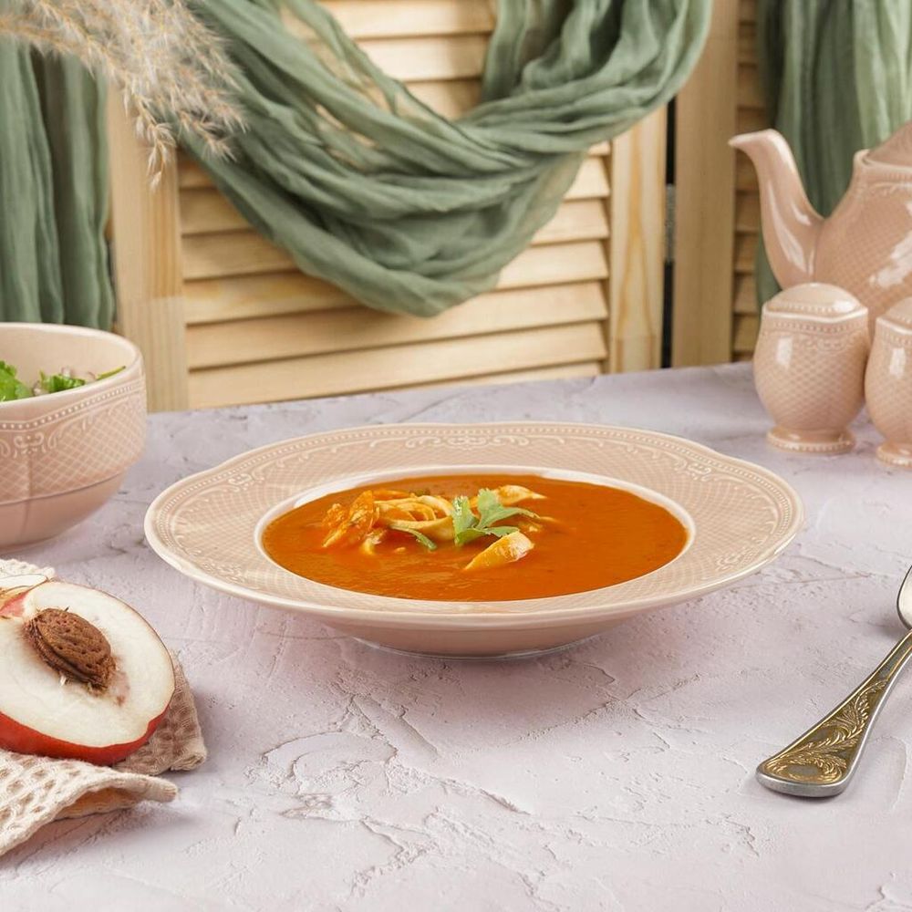 Тарелка глубокая 325 мл d 23,2 см h4 см Aristocrat Peach Tea Noble [6]