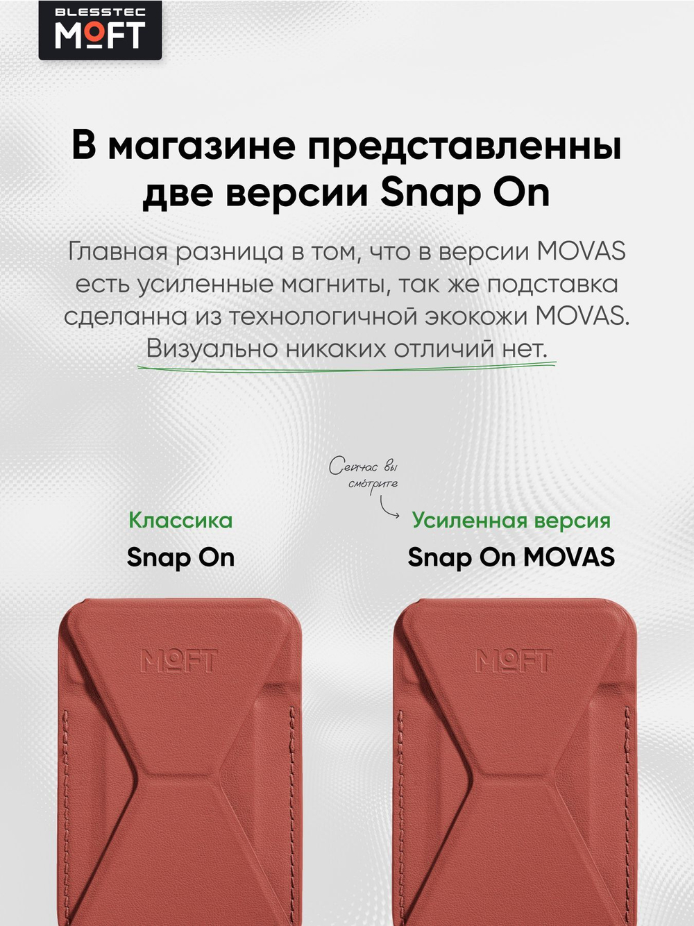 Кардхолдер и Подставка для телефона с усиленными магнитами MOFT Snap On MOVAS