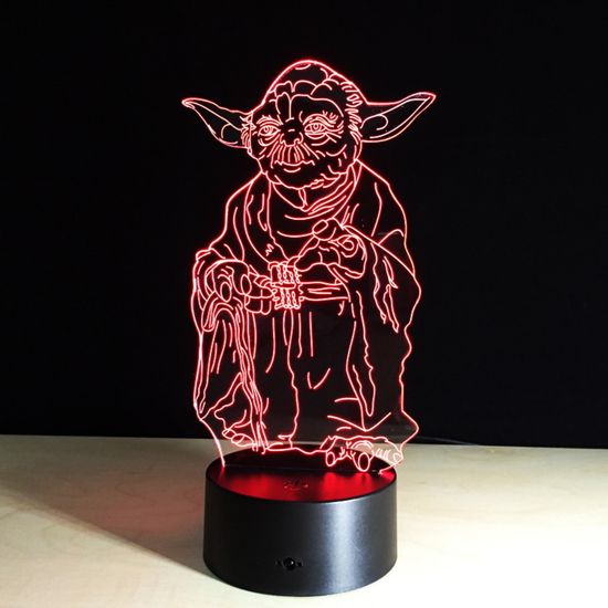 3D лампа Звёздные войны, Star Wars. Йода, Yoda
