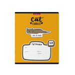 Тетрадь 12л., клетка, Erich Krause скрепка, блок офсет, мелован. картон "Funny Kittens", 5 дизайнов