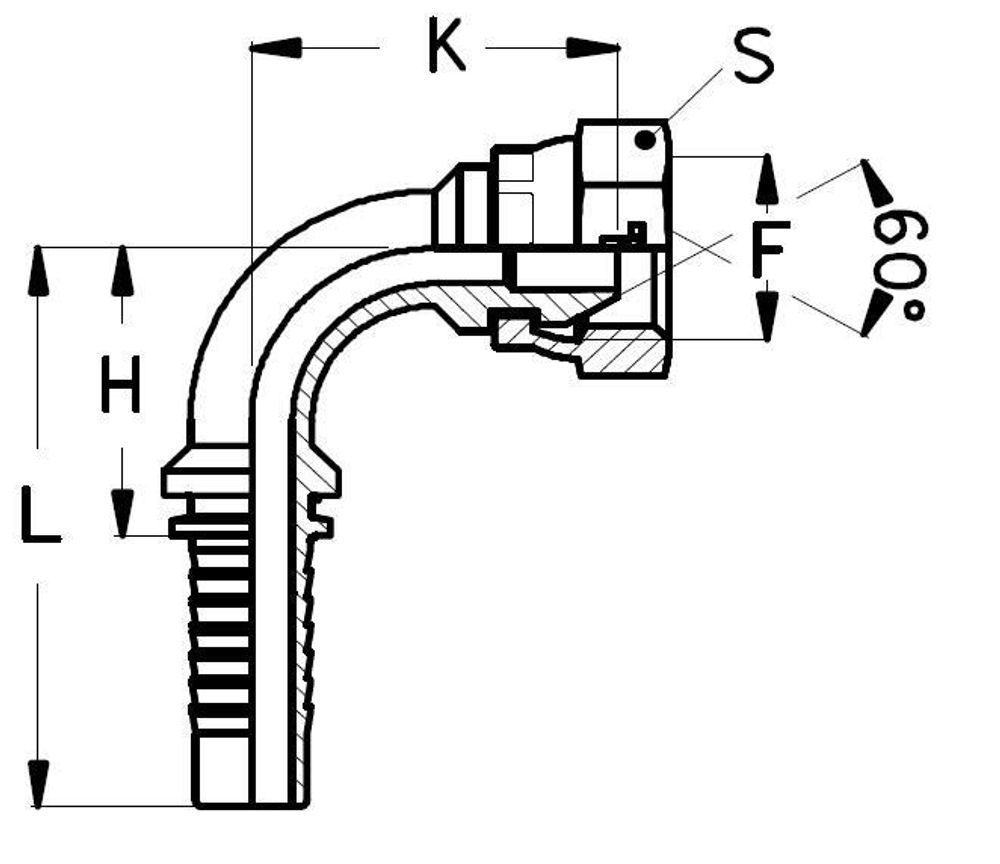 Фитинг DN 16 DKM (Г) 27x1.5 (90)