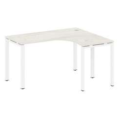 Metal System Стол криволинейный правый на П-образном м/к БП.СА-3 (R) Дуб Наварра/Металл Белый 1400*1