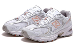 New Balance NB 530 fashion sports fabric synthetic leather shock absorption, non-slip, wear-resistant, breathable, low-cut casual running shoes for men and women with the same style of white orange