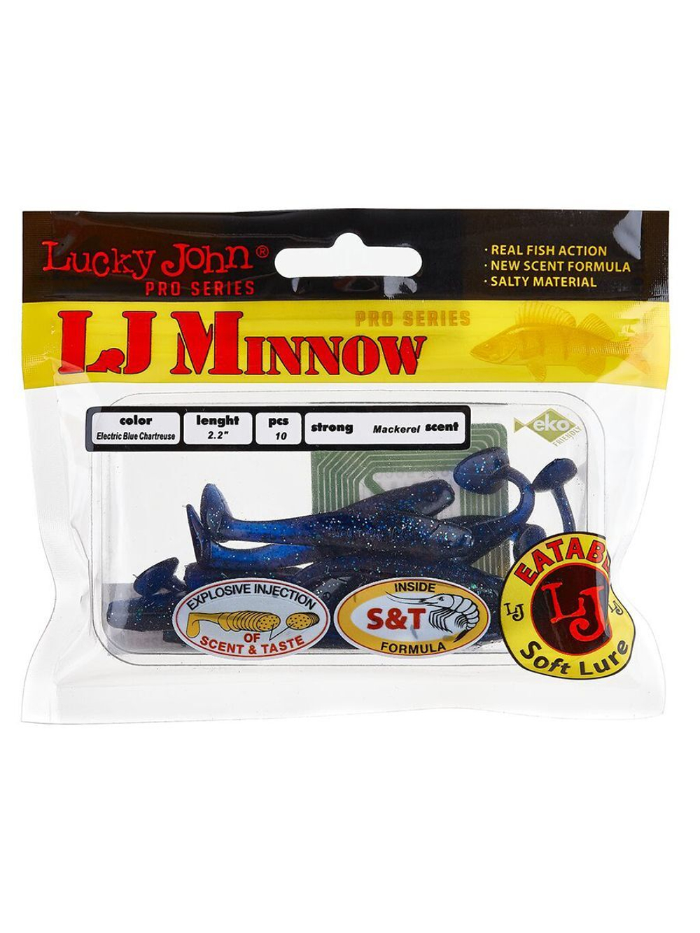 Виброхвосты съедобные искусственные LJ Pro Series MINNOW 2.2in (05.60)/T56 10 шт. в упак.