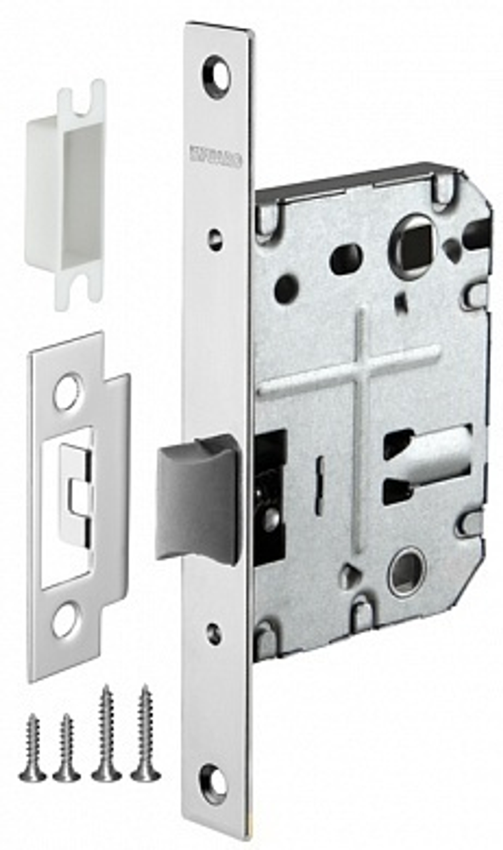 Замок врезной пластик Фуаро PLASTIC P72-50 CP, цвет хром (гарантия - 12 месяцев)