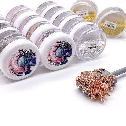 Zoo Nail Бульонки металлические серебро 0.6 мм, 10 г