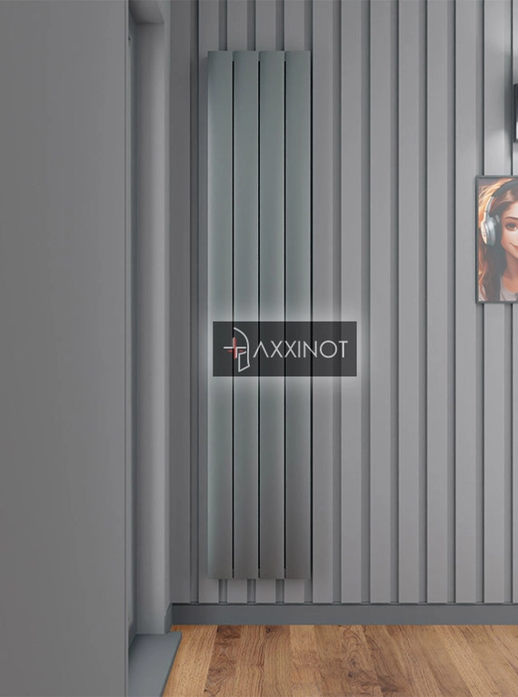 Вертикальный электрический алюминиевый радиатор Axxinot Barkas VE 1500 высотой 1530 мм