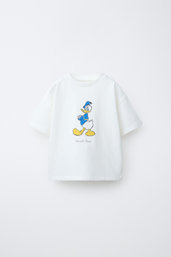 ZARA ФУТБОЛКА С ПРИНТОМ ДОНАЛЬДА ДАКА © DISNEY, БЕЛЫЙ