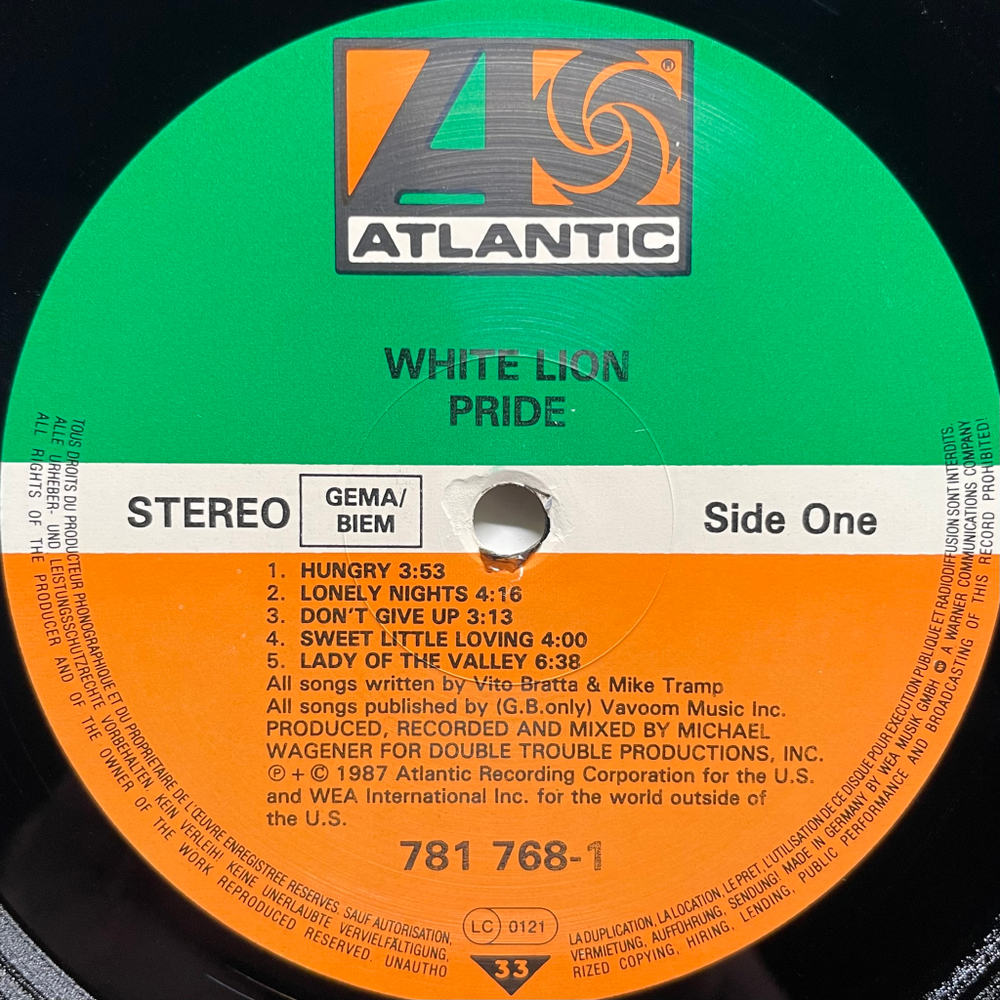 White Lion ‎– Pride (Германия 1987г.)