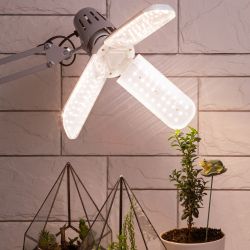 Фитолампа для растений светодиодная ЭРА FITO-24W-Ra90-E27-FOLD 3-х лепестковая полного спектра 24 Вт Е27