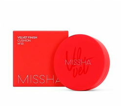 Тональный кушон с матовым финишем.  Missha Тон 23 Velvet Finish Cushion SPF50+ PA+++№23 15 гр.