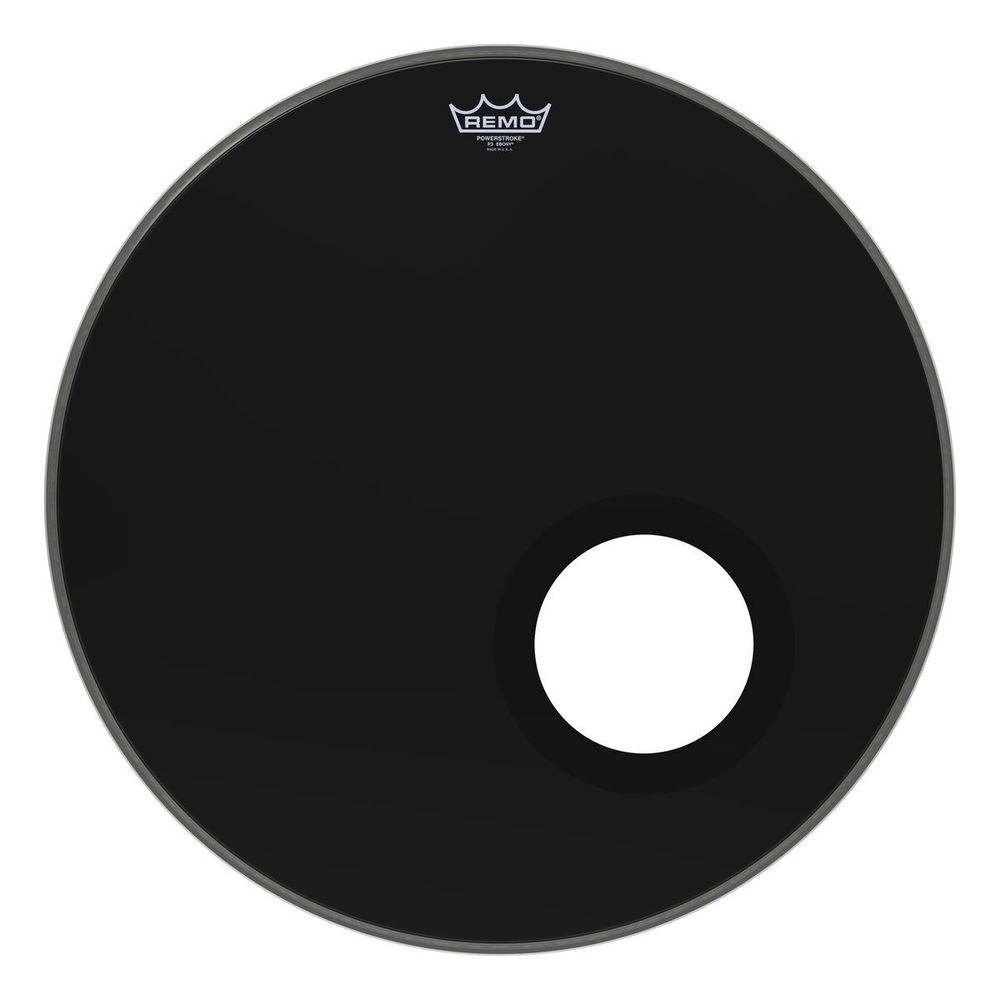 22&quot;Powerstroke P3 Ebony, Пластик Для Барабана, Черный С 5&quot; Black Dynamo Remo P3-1022-Es-Dm