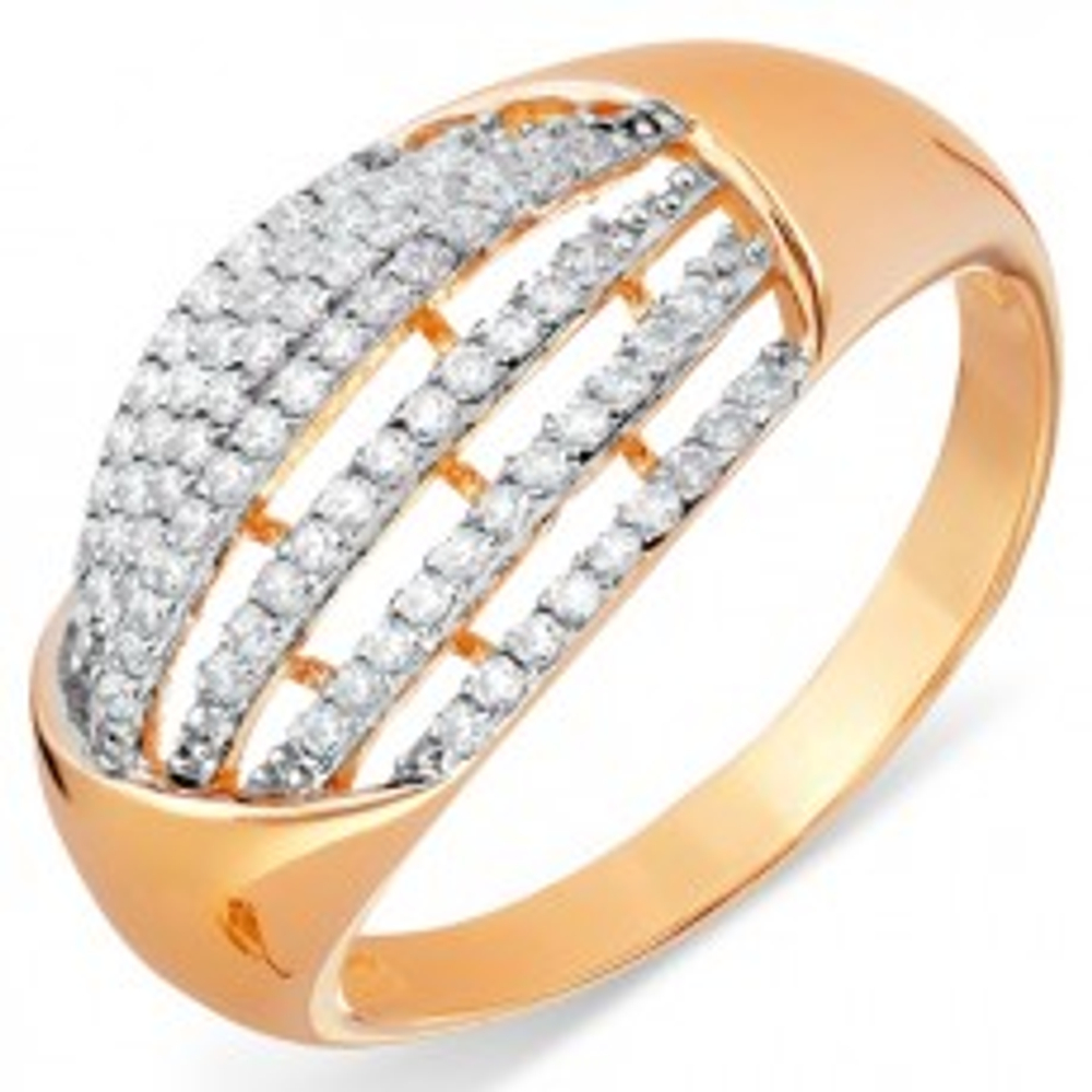 Кольцо из золота с фианитами