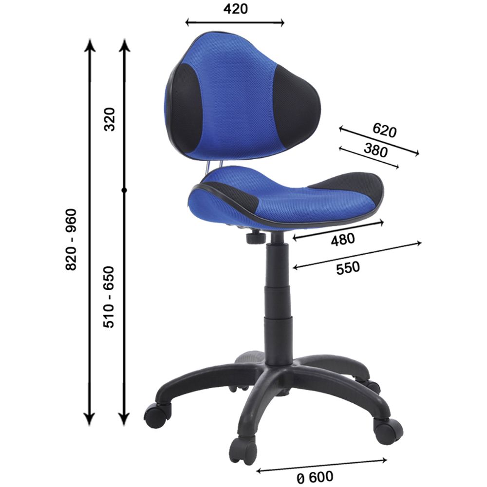 Кресло детское Фабрикант Джерси, ткань TW, черн/синий № 9/№11г/п 140, PL 600