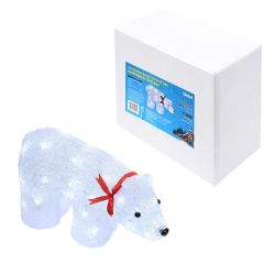 ULD-M3423-040-STA WHITE IP20 WHITE BEAR Фигура светодиодная Белый медведь. 35x22см. 40 светодиодов. Белый свет. Провод прозрачный. TM Uniel