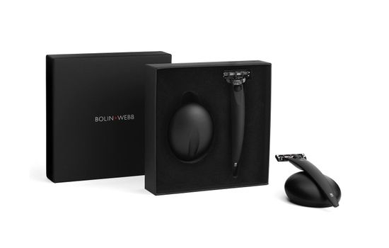 Набор Bolin Webb R1, бритва R1 черная матовая, подставка R1 черная