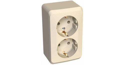 Розетка 2 м  ОУ с/з кремовая  Этюд Electric
