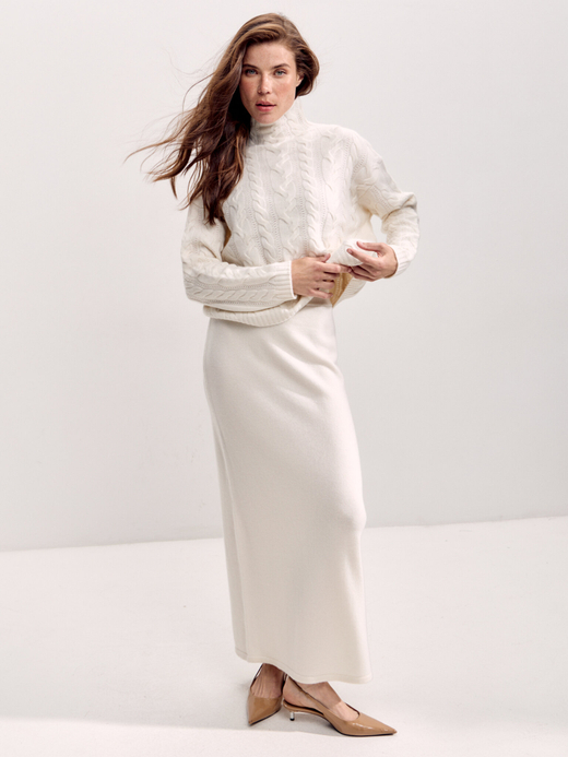 Кашемировый свитер с косами