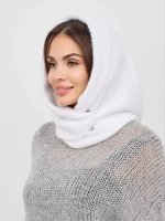 Капор зимний вязаный капюшон на флисе