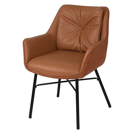 Стул allar, экокожа, рогожка, коричневый