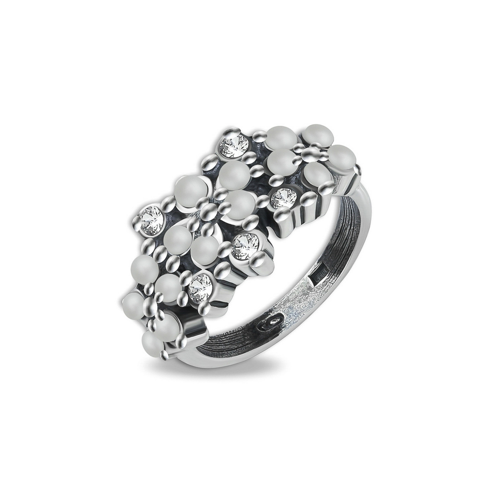 "Антина" кольцо в серебряном покрытии из коллекции "Жемчужный сад" от Jenavi