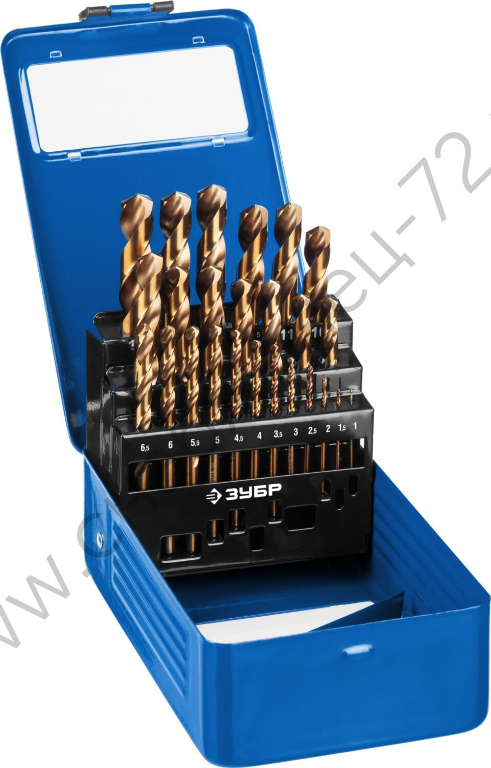 ЗУБР КОБАЛЬТ 25шт(1-13мм), Набор сверл по металлу, сталь Р6М5К5, класс А, мет.бокс