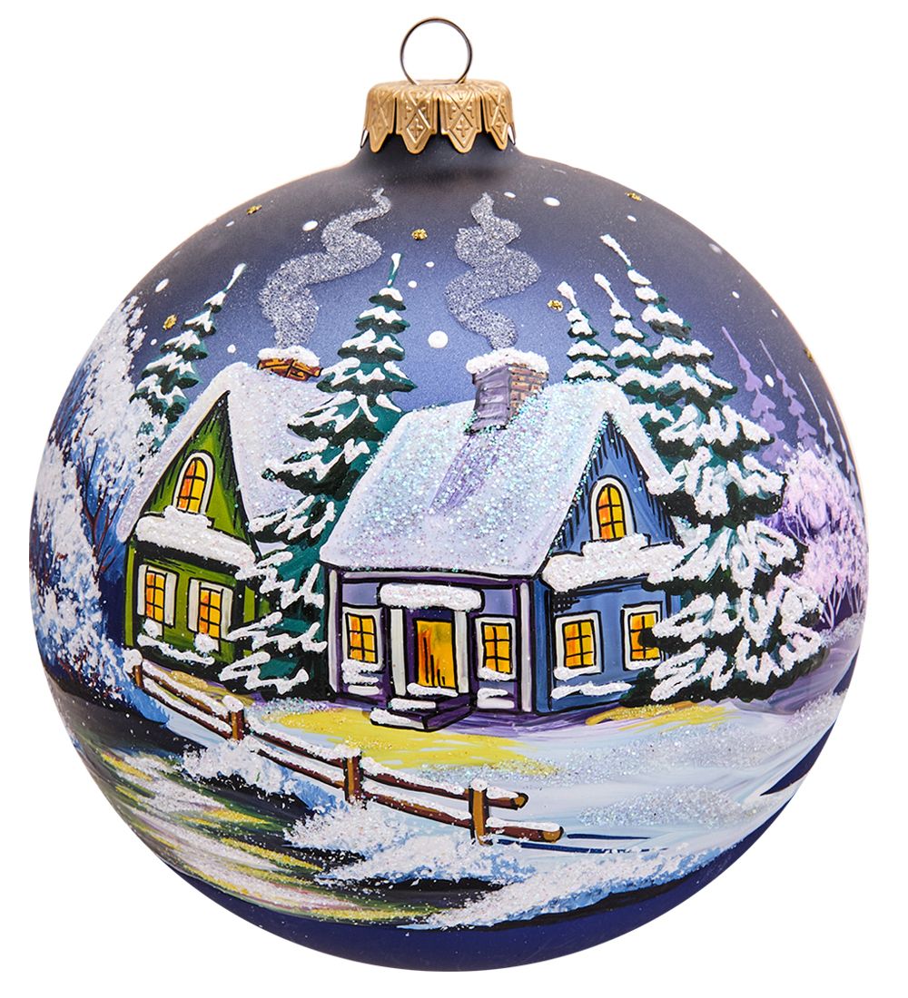Элита НФШ-1289 Ел.украшение Шар «Зимний пейзаж» 120 мм