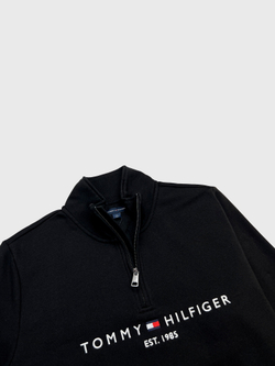 Свитшот Tommy Hilfiger Tommy Logo Quater-Zip Black