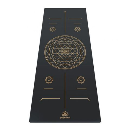 Каучуковый коврик для йоги Art Sri Yantra Gold 185*68*0,4 см нескользящий