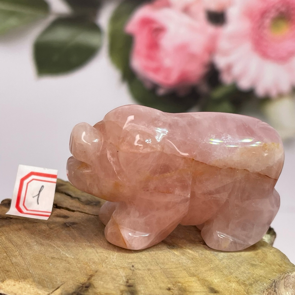35573 Розовый кварц Свинка фигурка 46мм-54