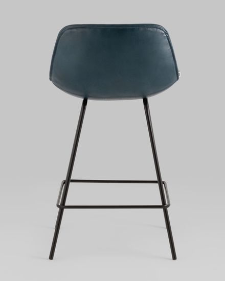 Стул полубарный Деймон экокожа тёмно-синий