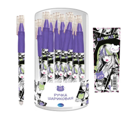 Ручка шариковая ЦЕНТРУМ узел 0,7/лин. письма 0,5 мм синяя Аниме Софт тач (74707)