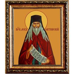 Лев Оптинский Преподобный. Икона на холсте.