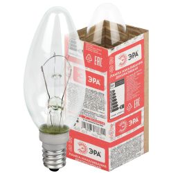 Лампочка ЭРА B36 40Вт Е14 / E14 230В свечка прозрачная в гофре