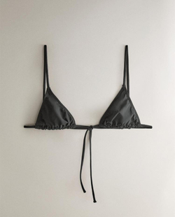 ZARA HOME БИКИНИ ТОП С ТРЕУГОЛЬНЫМИ ЧАШКАМИ, ЧЕРНЫЙ