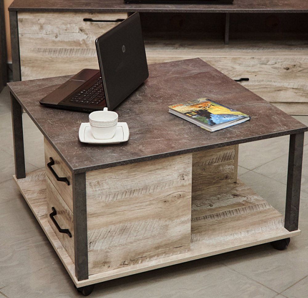 Журнальный стол Клео Дуб Юкон/Ателье темное