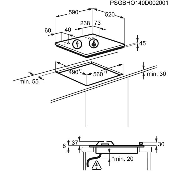 Газовая варочная панель Electrolux KGG6438K
