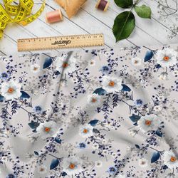 Ткань флис насыщенный акварельный весенний букет