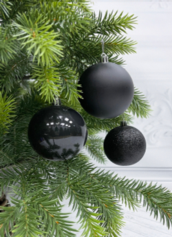 Набор пластиковых шаров 25шт 8см House of Seasons черный