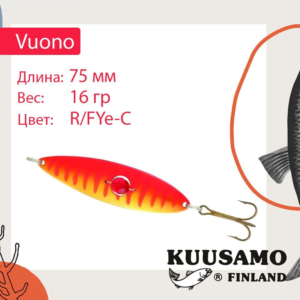 Блесна колебалка Kuusamo Vuono 6 75/16 с камнем