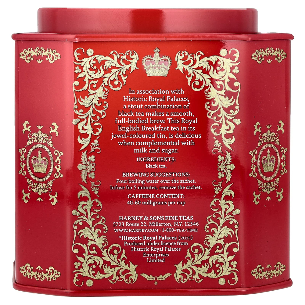 Harney & Sons, Royal английский завтрак, черный чай, 30 пакетиков, 60 г (2,11 унции)