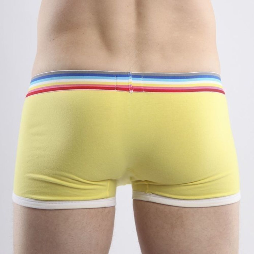 Мужские трусы хипсы желтые с зеленой окантовкой Paul Smith Trunk Yellow