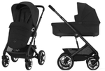 Коляска Cybex Talos S Lux BLK complete Aton S2 Ocean Blue 3 в 1 Moon Black с дождевиками