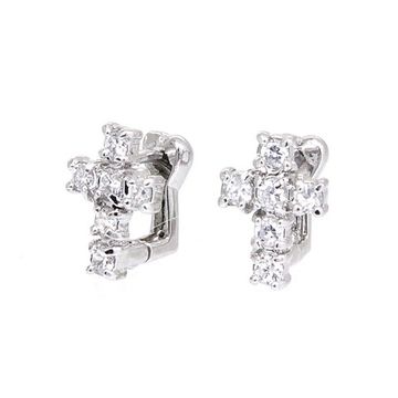 Серьги Крестики в стразах