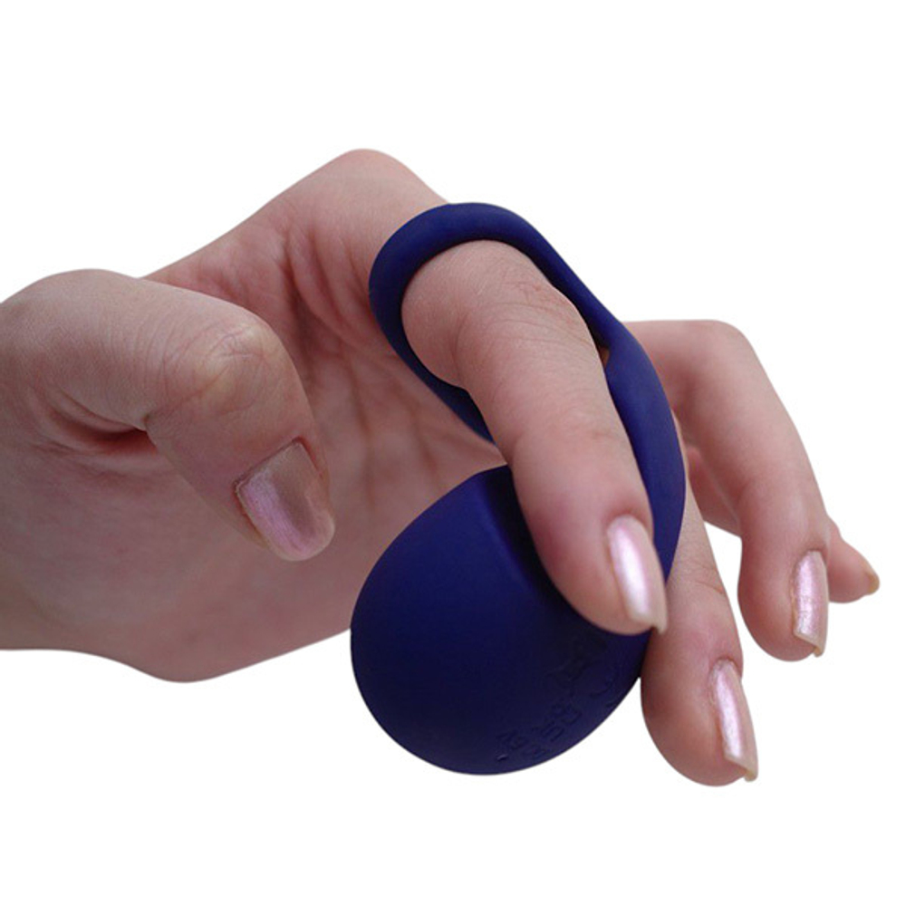 Синий аккумуляторный вибростимулятор на пальцы Sose Lunar LU00107