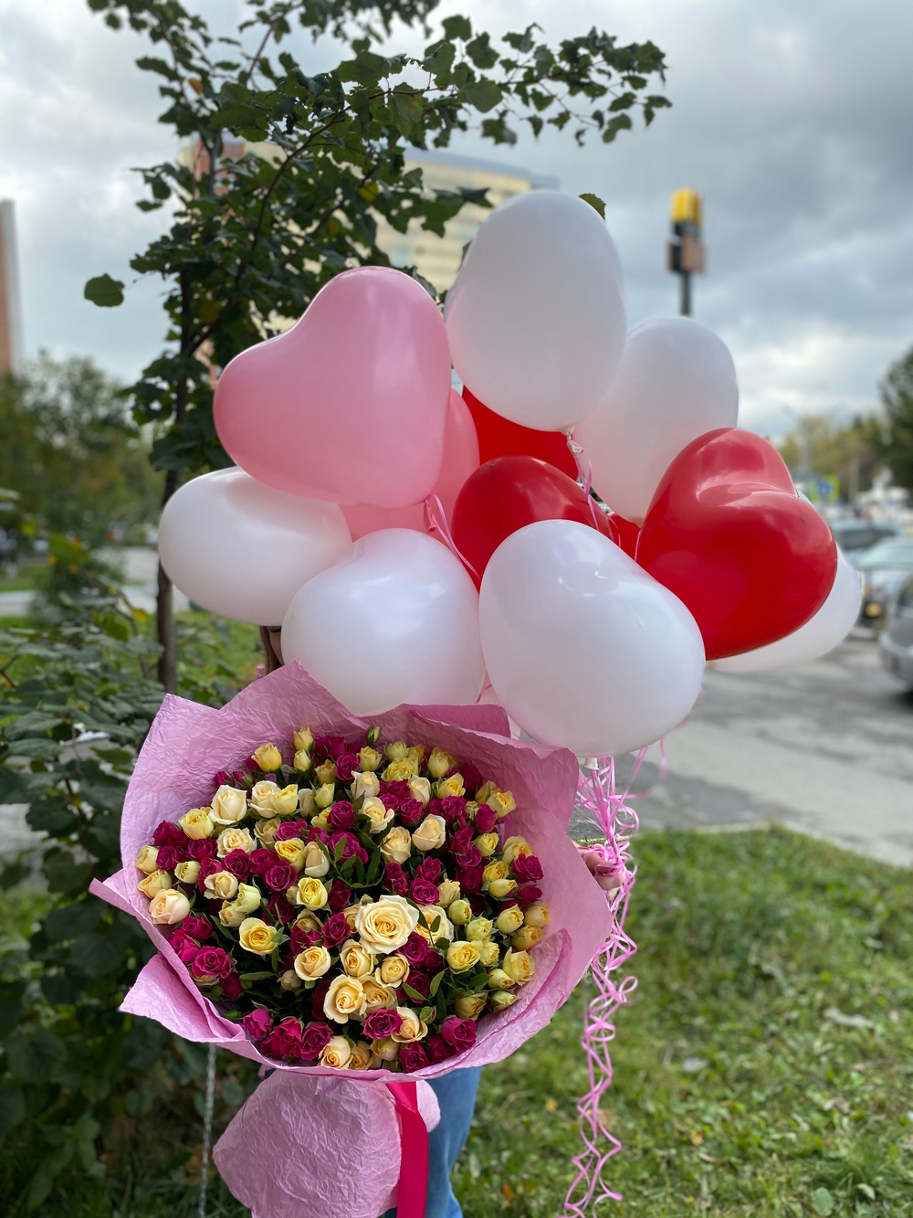 Букет кустовая роза XXL