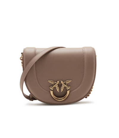 Кожаная сумка через плечо ROUND CLICK MINI VITELLO MORBI Pinko - коричневый(101969 A0QO)