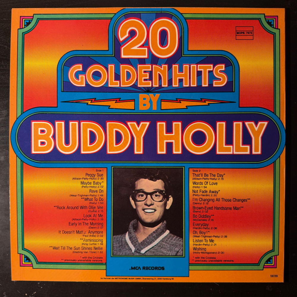 Buddy Holly - 20 Golden Hits By Buddy Holly (Швеция 1977г.)