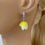 LEFIREL' Серьги серебряные женские "Лайми" с цветами из муранского стекла / ювелирные украшения из родированного серебра 925