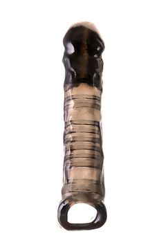 Насадка Toyfa XLover, для увеличения размера, TPE, черная прозрачная, 22.5 см